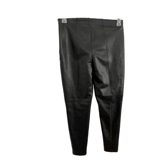 New Look Brand Tall Petite Black Faux Leather Tapered Pants Vegan, New, Sz 8 - Picture 5 of 6